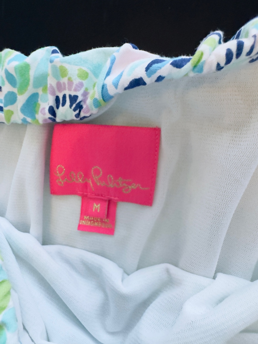 Lilly Pulitzer Marnie Strapless Maxi Dress in Open Water Print. Size Medium. - Picture 7 of 8
